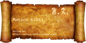 Matics Kitti névjegykártya